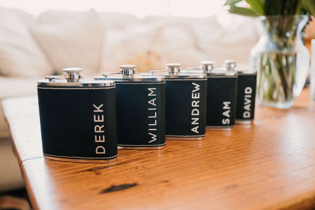 custom wedding flasks for groomsmen
