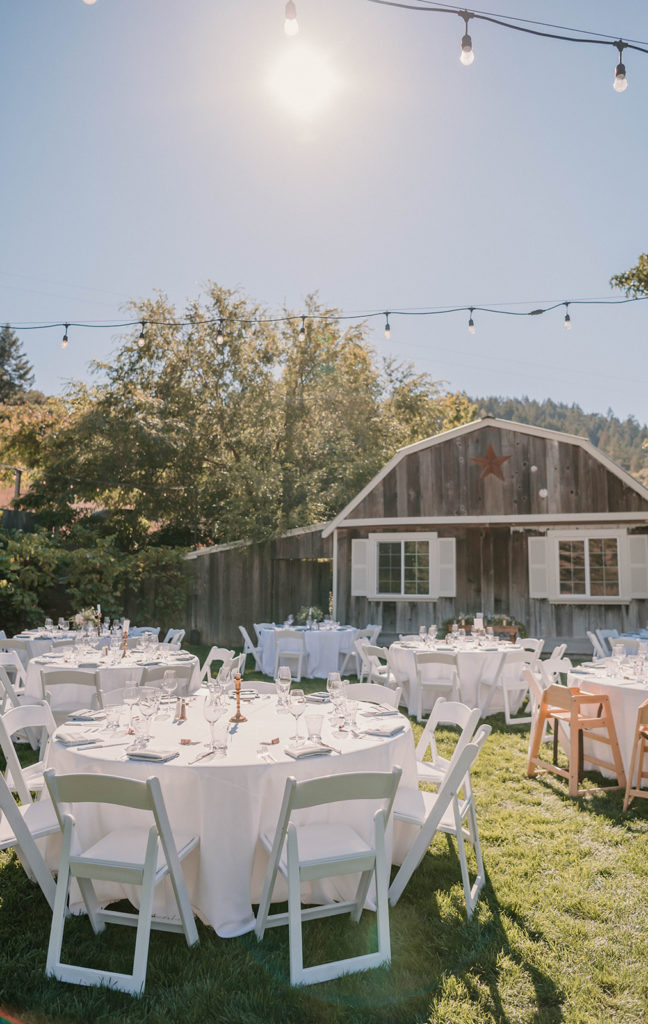 Wedding reception venue and details at Mountain House Estate in California