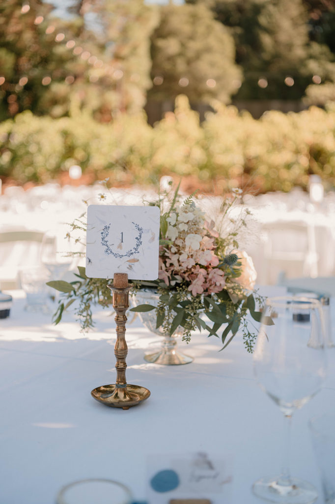 Wedding reception venue and details at Mountain House Estate in California