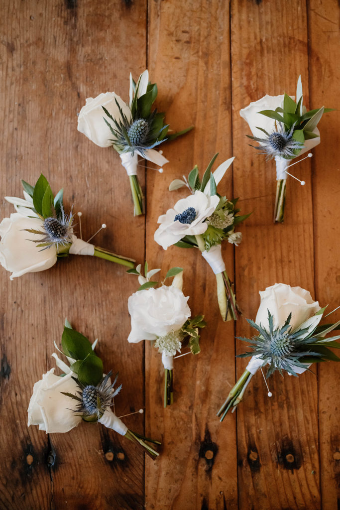 detail photo of grooman corsages