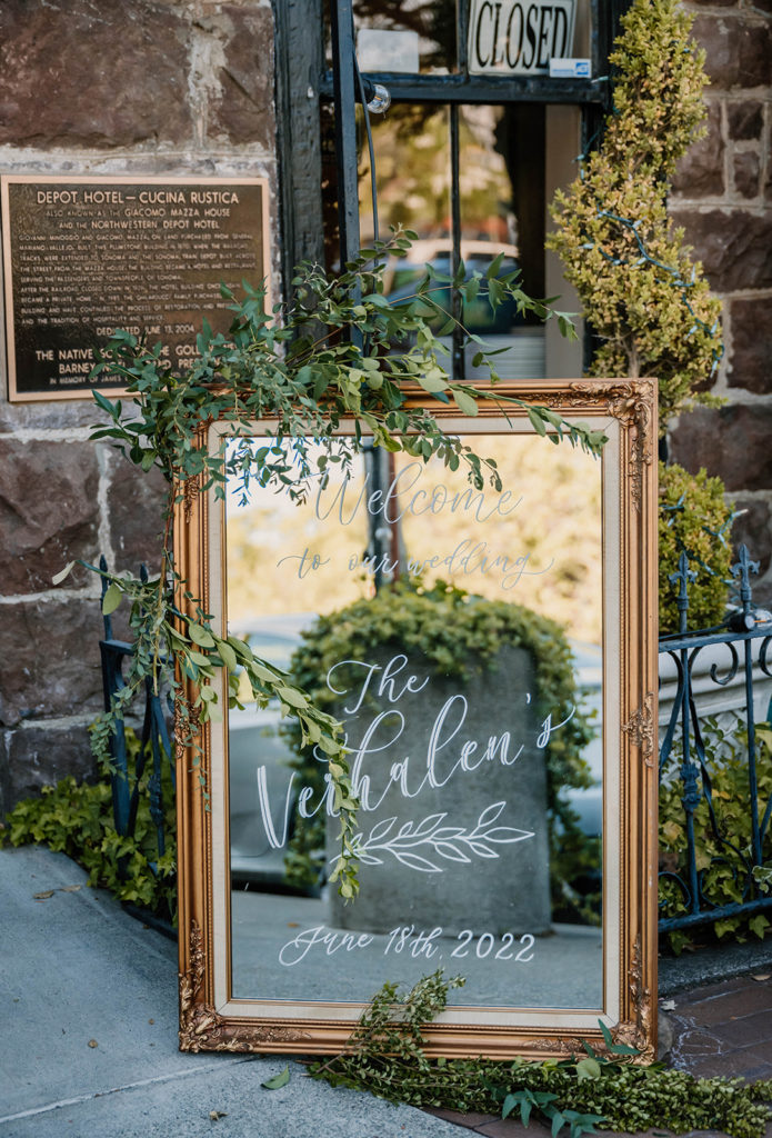 wedding sign for wedding in sonoma ca