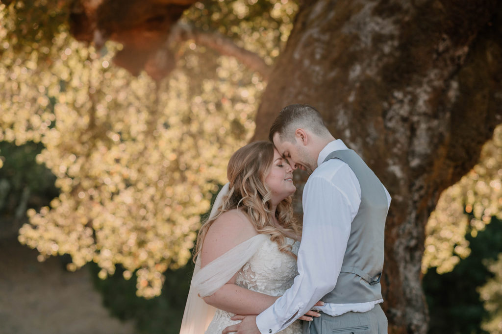 Bride and groom portraits after bay area in california wedding at mountain house estate