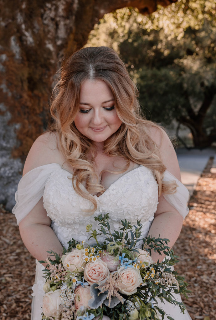 Bride portraits after bay area in california wedding at mountain house estate