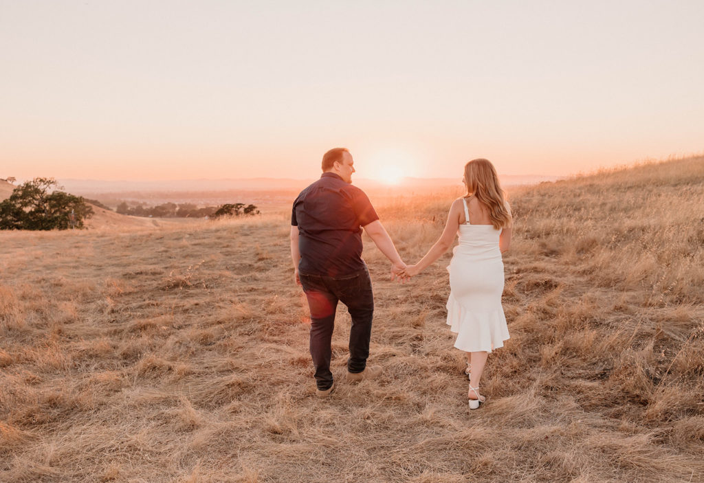 Couples sunset engagement photos in Crane Creek Regional Park in California Sanoma County