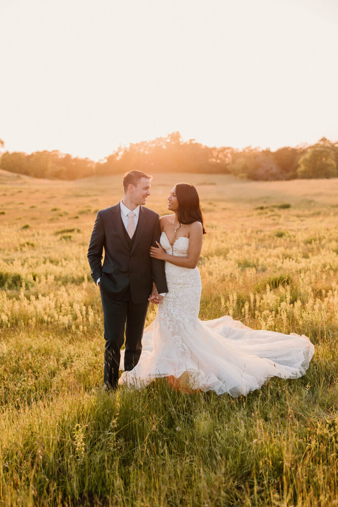 Bride and groom portraits from sunset bridal session at Crane Creek in Santa Rosa, CA