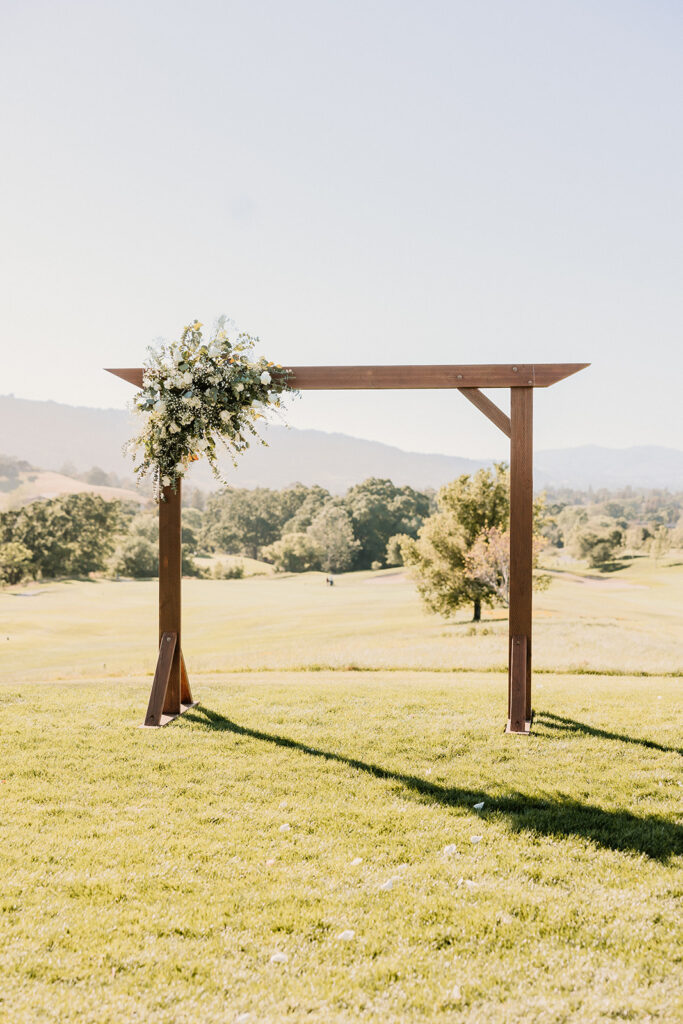 Outdoor wedding ceremony arch