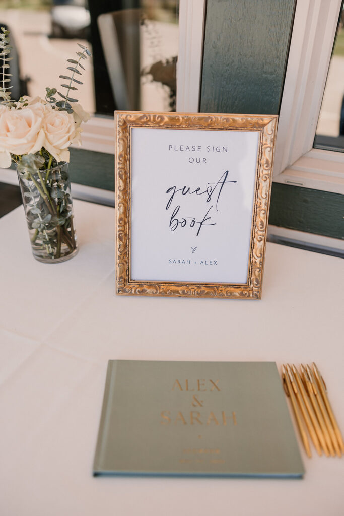 Wedding guest book table