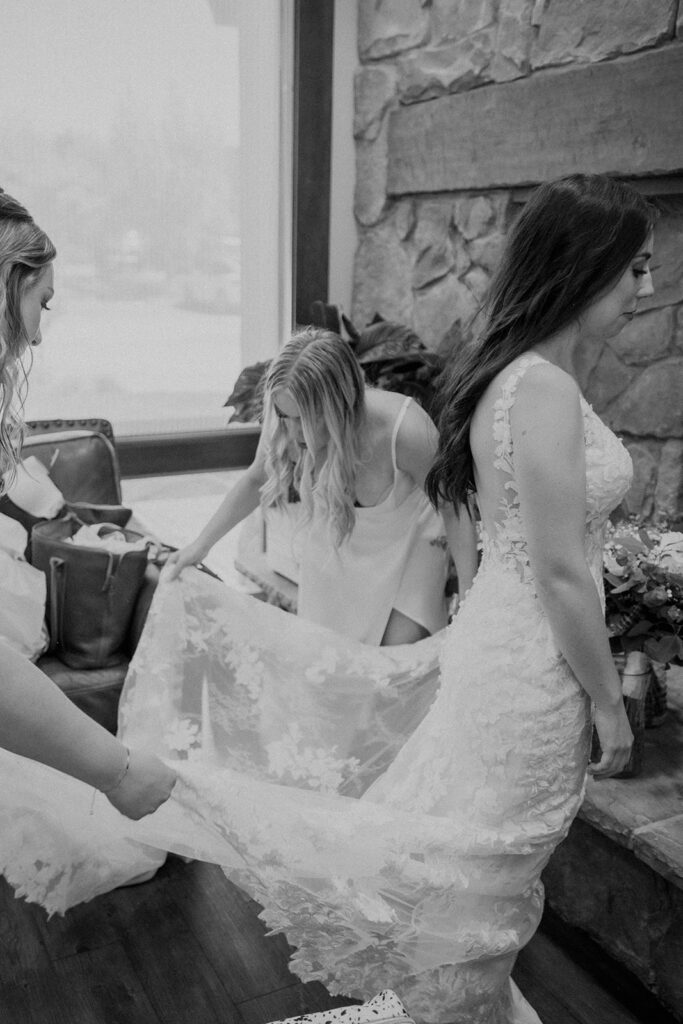Bride getting ready for ceremony