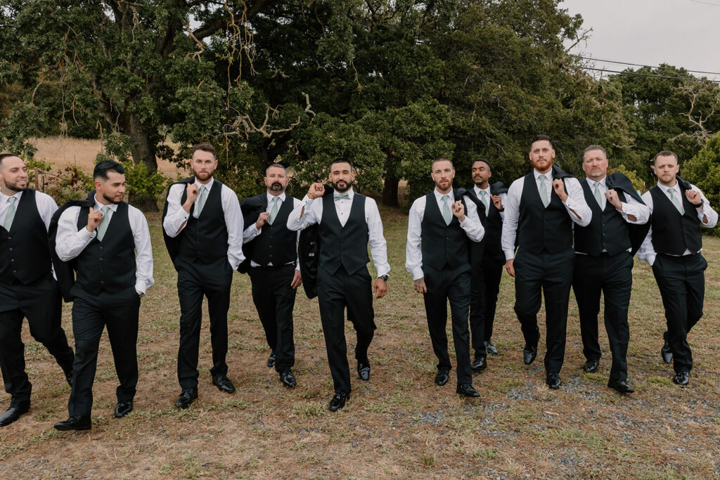 Groom and groomsmen portraits captured by Northern California Wedding Photographer - Spirited Photo + Film