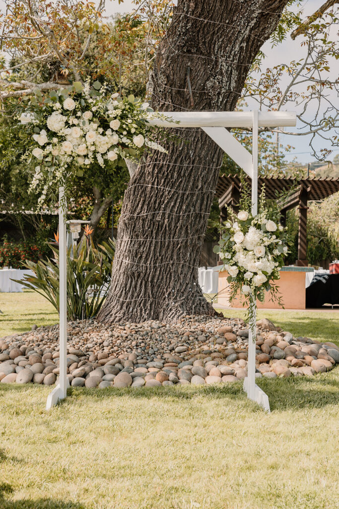 Outdoor wedding ceremony arch