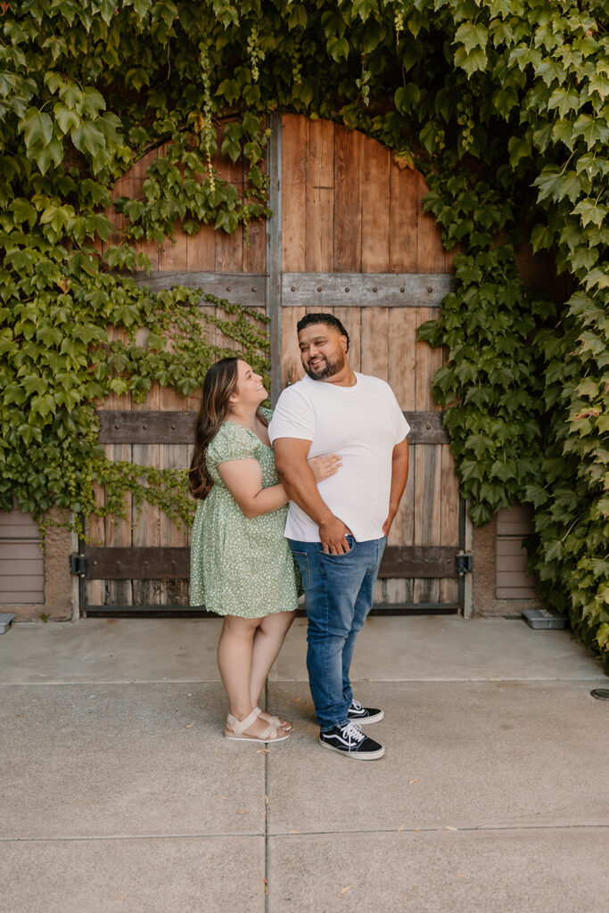Couple posing for summer photoshoot