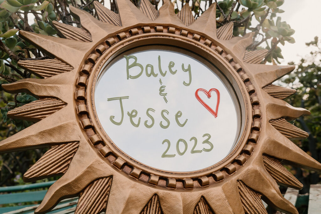 Wedding reception and décor details from a non traditional wedding in Malibu