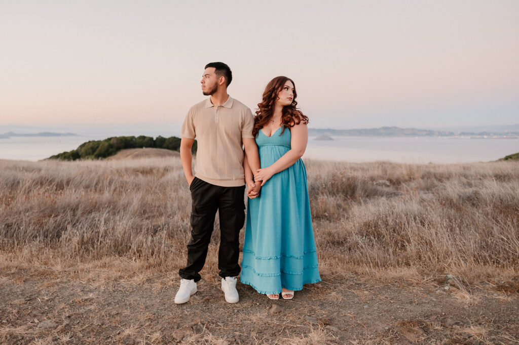 Couples photo session in Tiburon California during blue hour