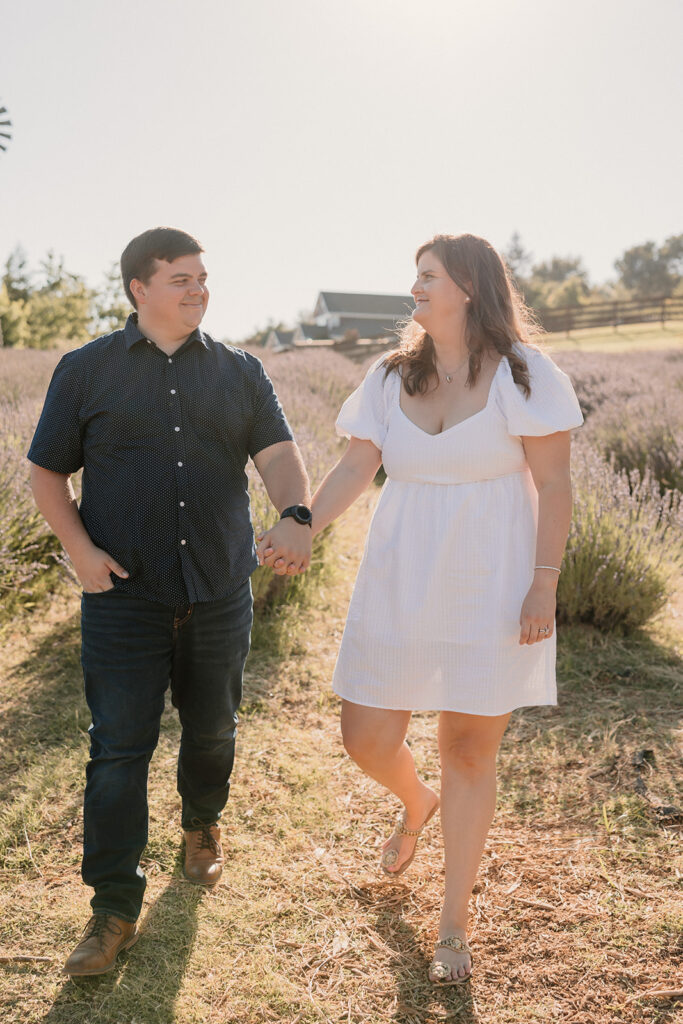 Couples session at a lavender farm in Northern California