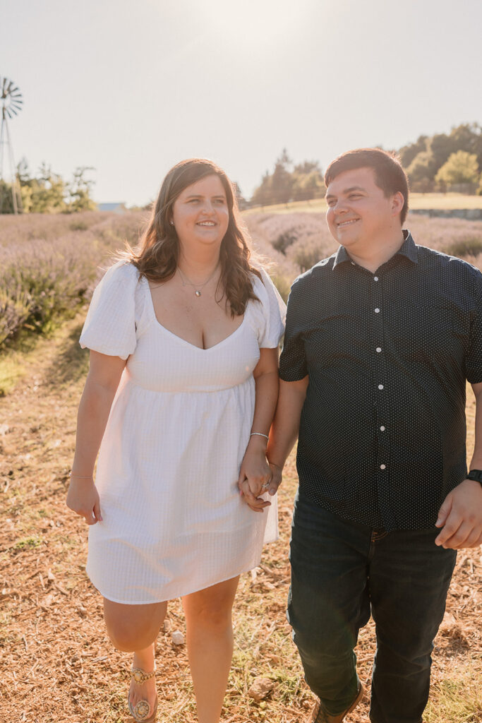 Couples session at a lavender farm in Northern California