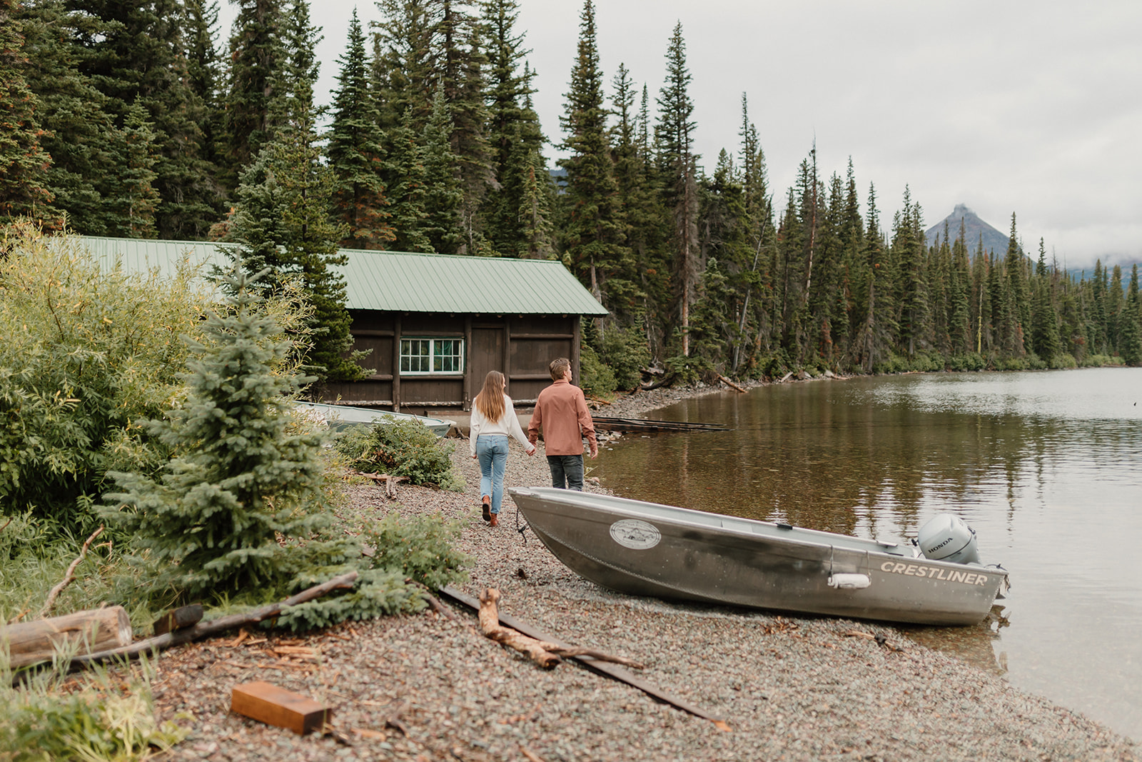 A rainy adventure couples photography session in Glacier National Park