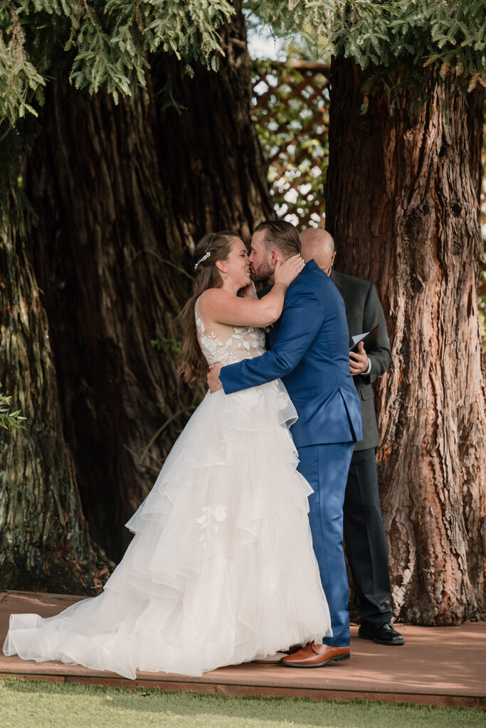 couple taking wedding photos in california
