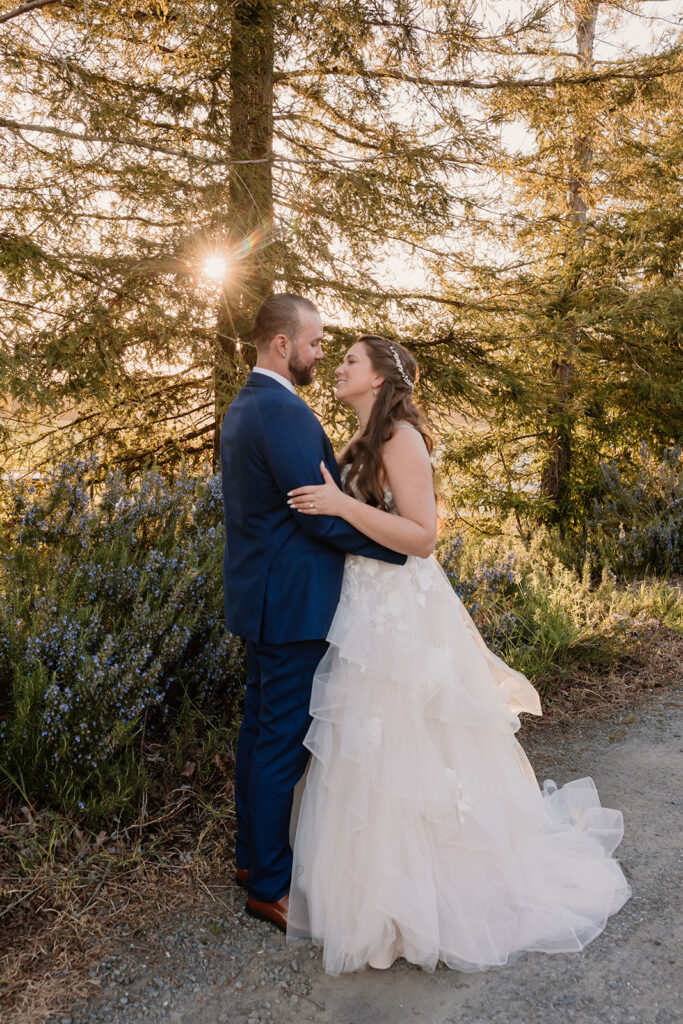 couple taking wedding photos in california
