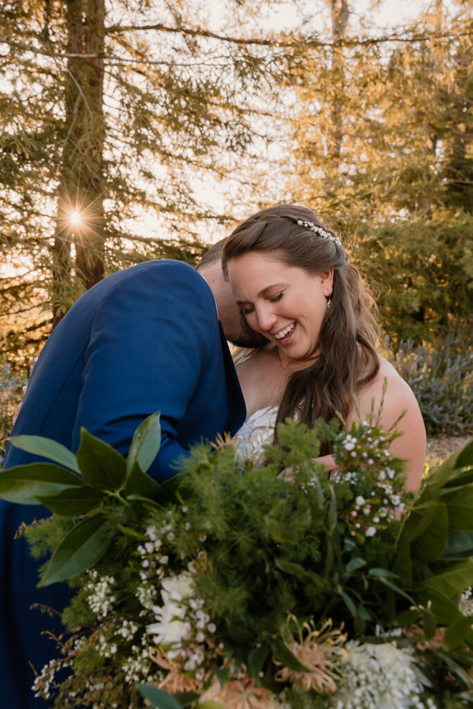 couple taking wedding photos in california
