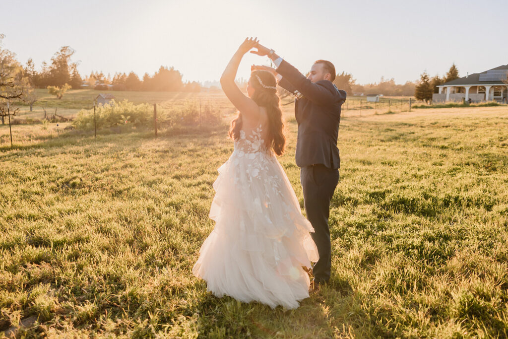 couple taking wedding photos in california
