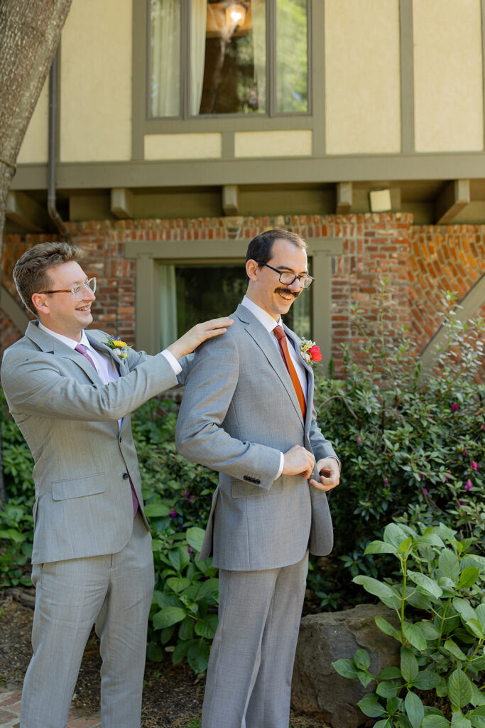 groom getting ready for his wedding