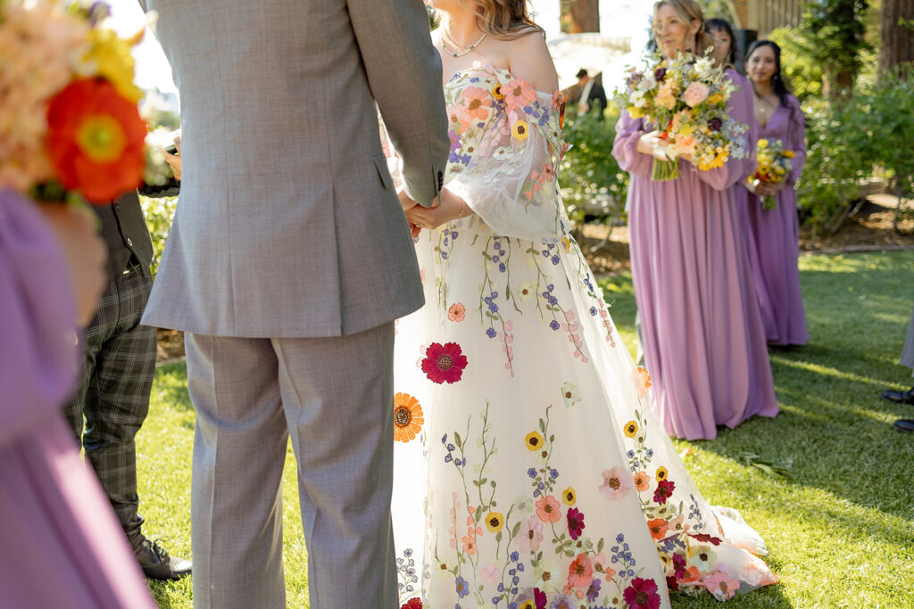 couple posing for wedding photos 
