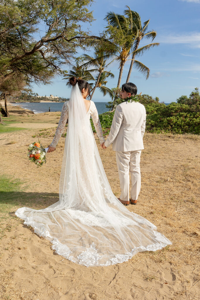 bride and groom having a photoshoot
