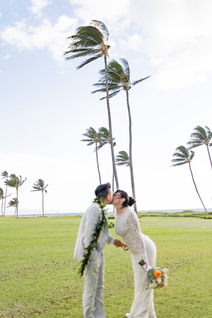 bride and groom having a photoshoot
