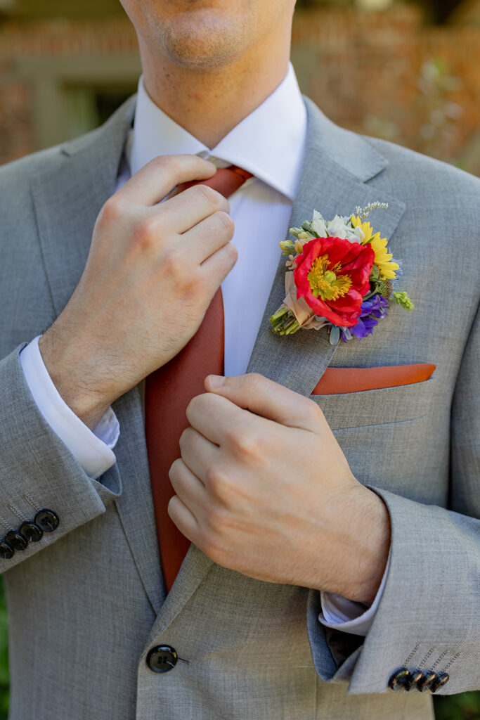 groom getting ready for his wedding