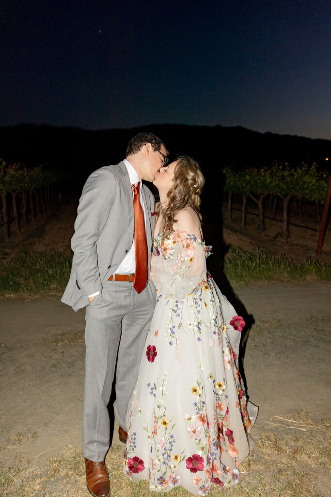 couple posing for wedding photos 
