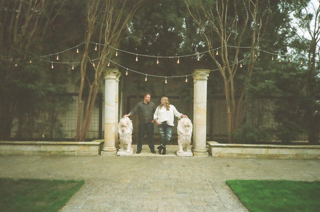 couple posing for their engagement session