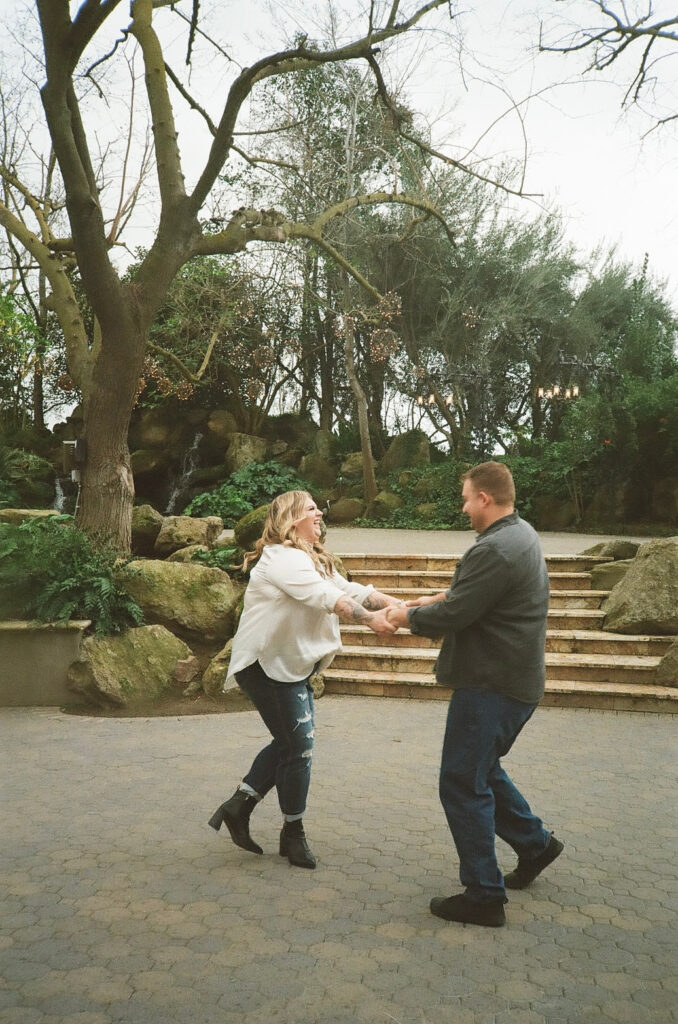 couple taking engagement photos
