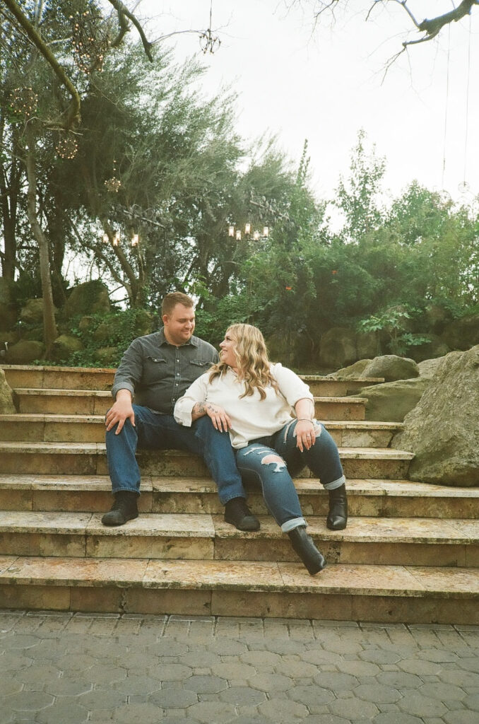 couple taking engagement photos
