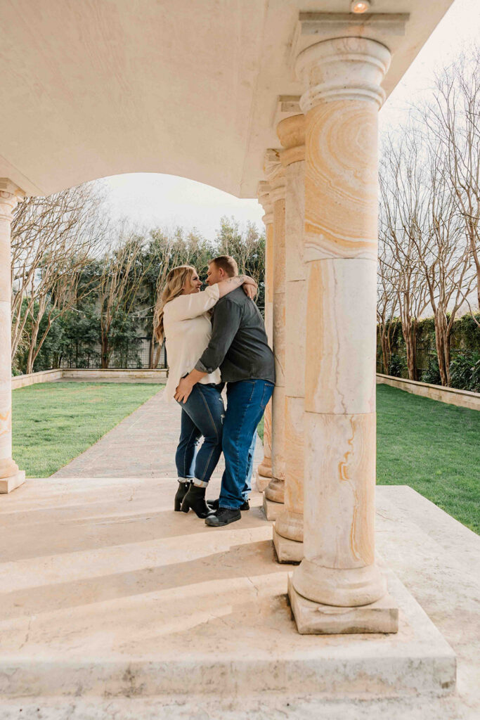 couple taking engagement photos
