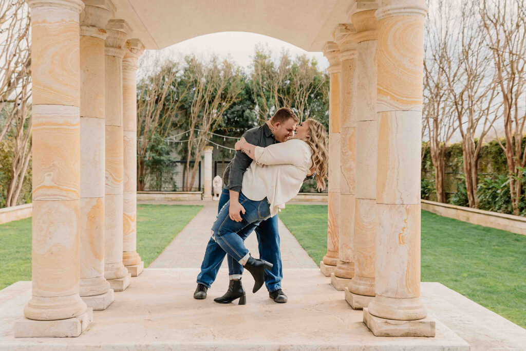 an outdoor engagement photoshoot