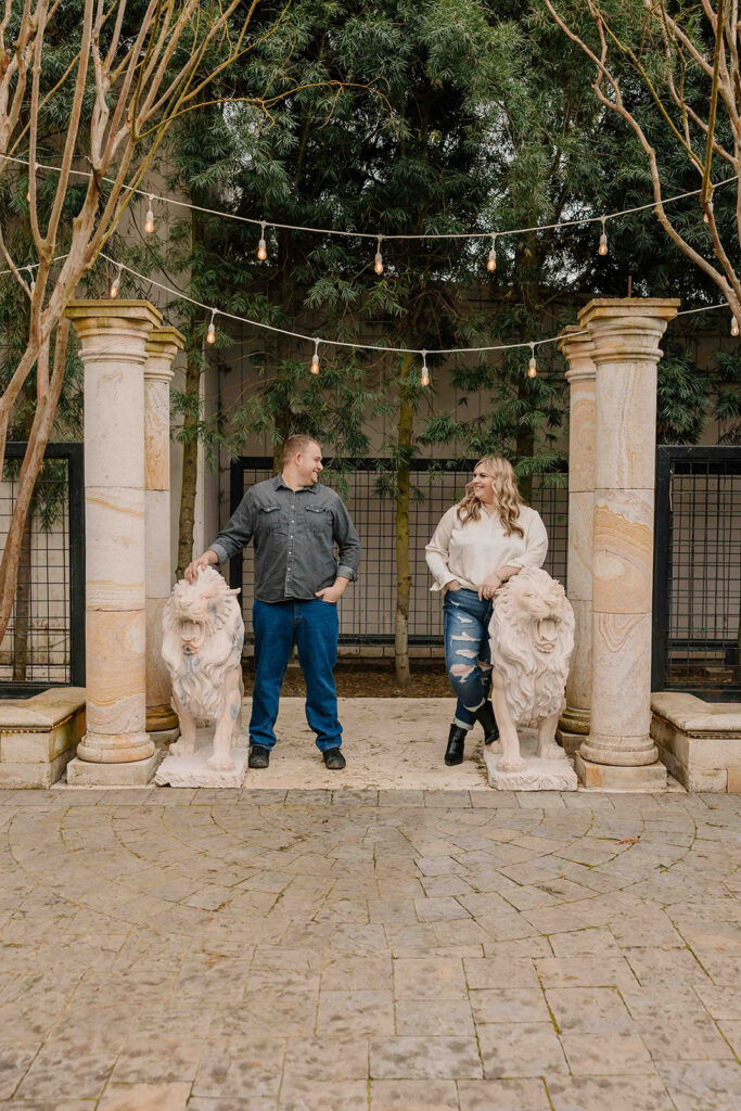 couple posing for their engagement session
