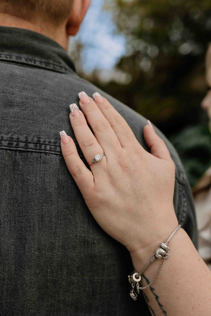 couple posing for their engagement session
