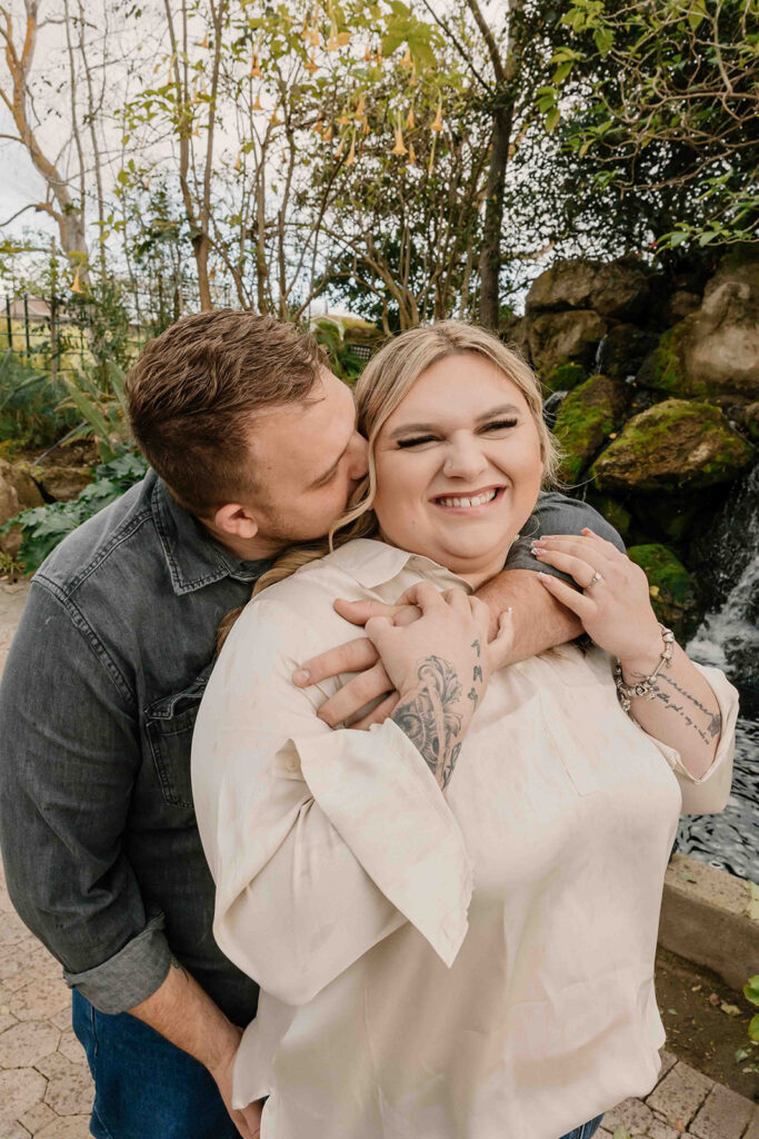 couple taking engagement photos
