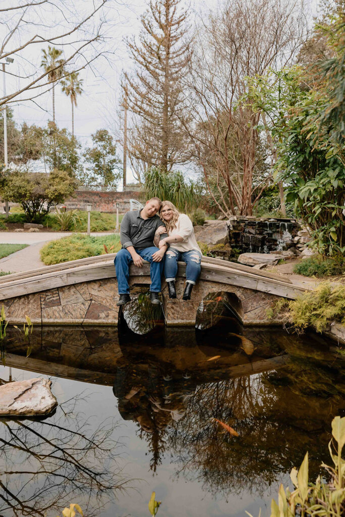 couple taking engagement photos
