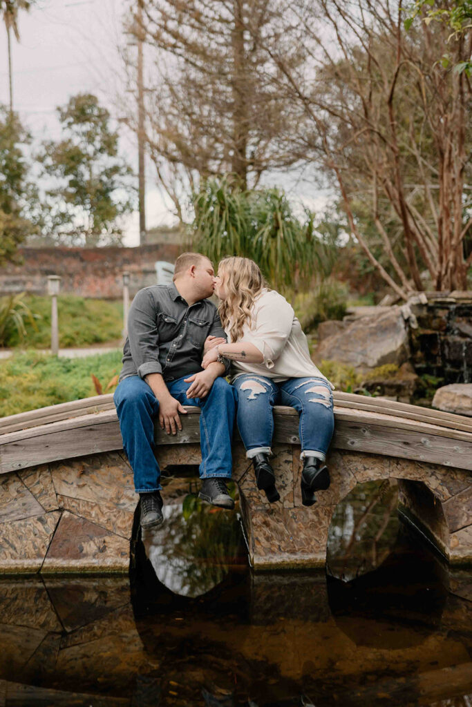 couple taking engagement photos