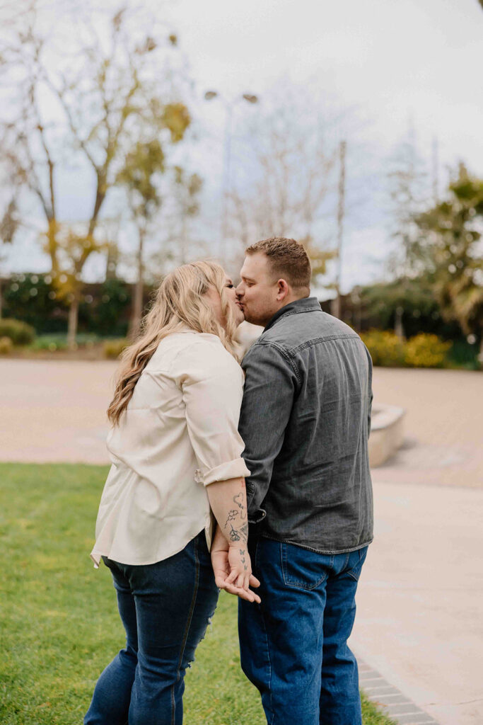 couple taking engagement photos
