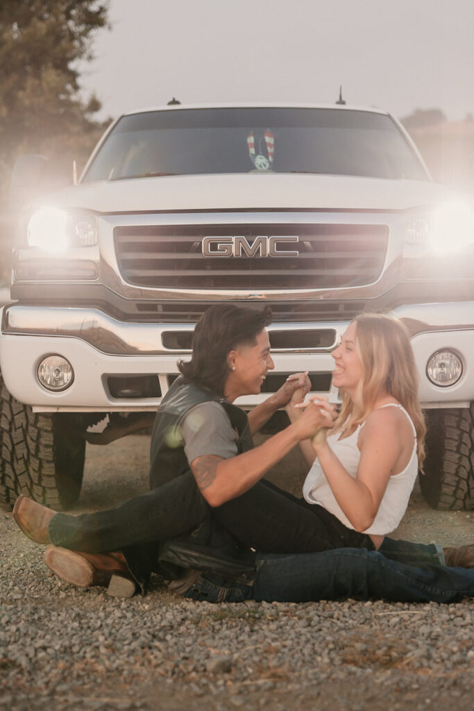 Rohnert Park couple posing for engagement photos
