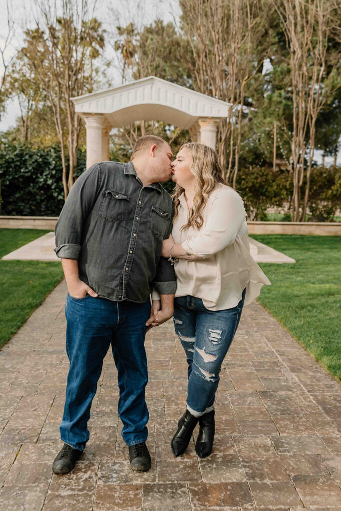 couple taking engagement photos
