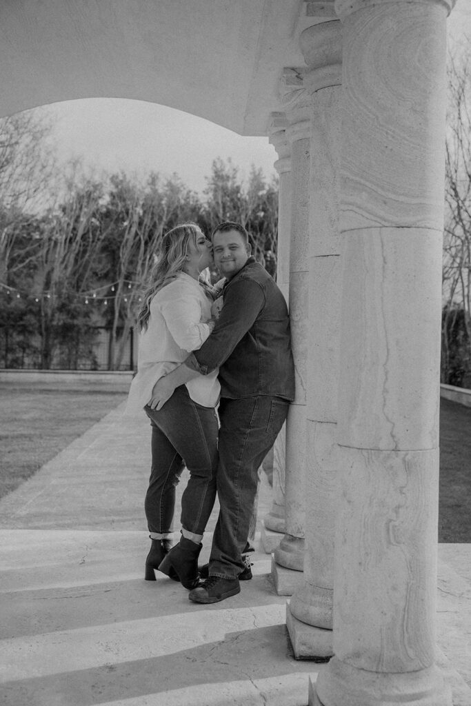 couple posing for their engagement session