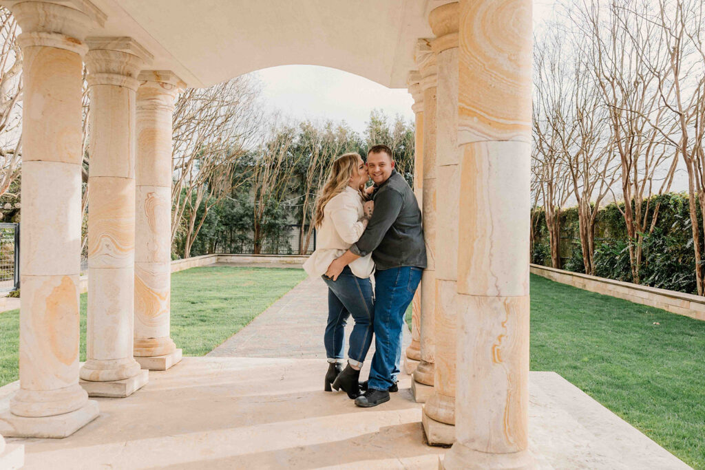 couple posing for their engagement session
