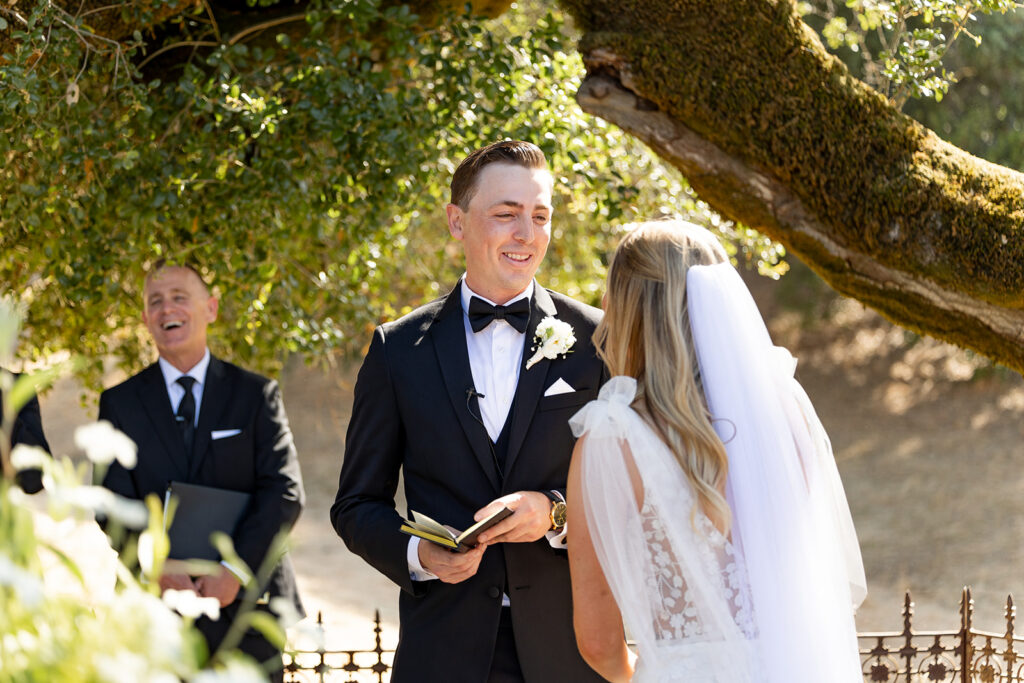 couple posing for wedding photos
