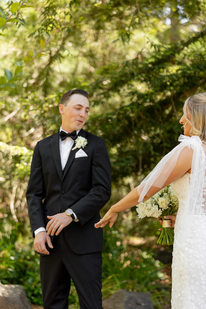 couple posing for wedding photos
