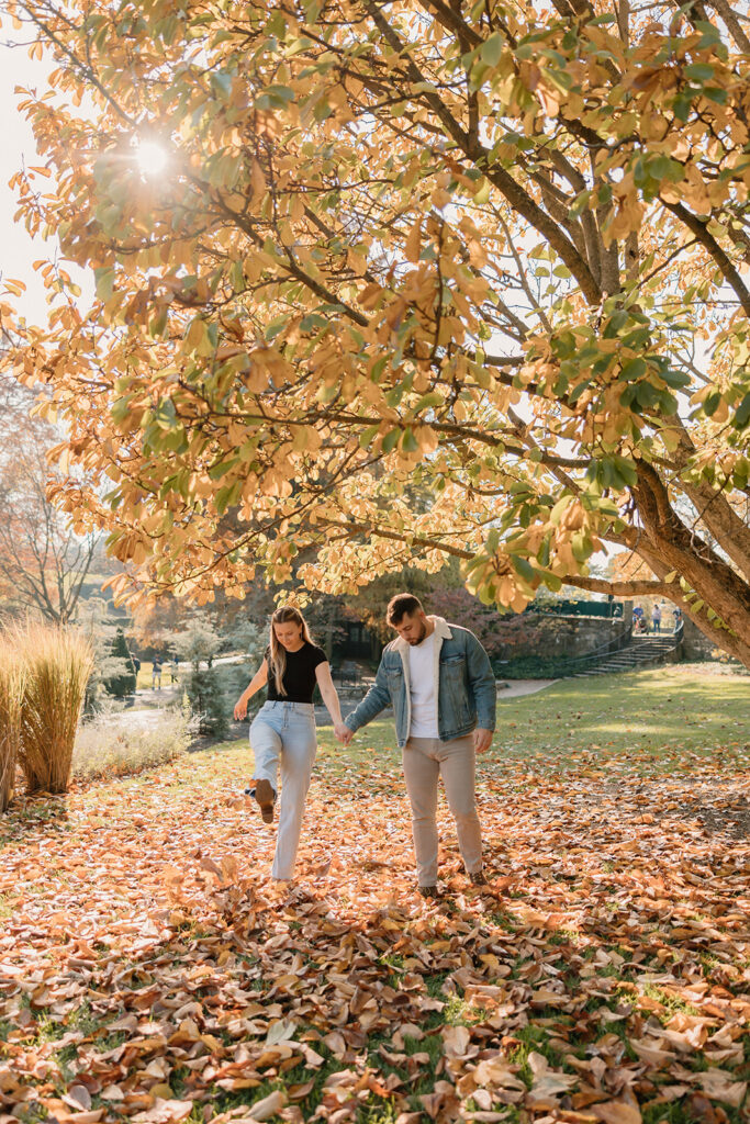 an engagement photoshoot outdoors