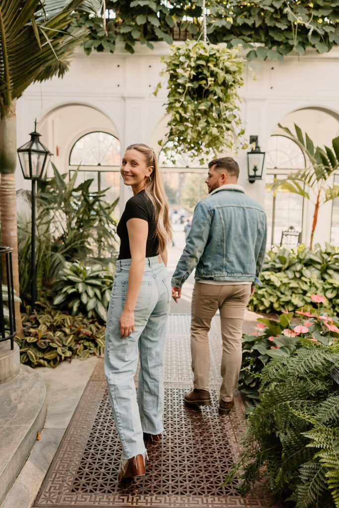 a casual engagement photoshoot for fall