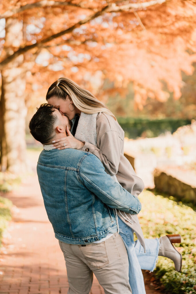 a casual engagement photoshoot for fall
